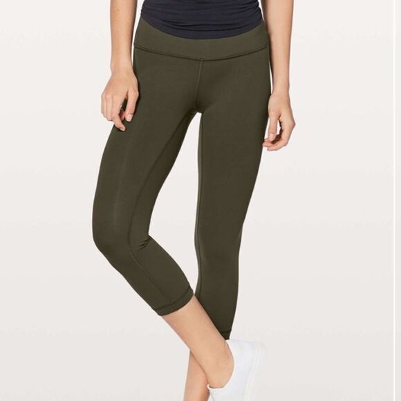 Lululemon dark olive green wunder under high rise tight leggings - Picture 1 of 10